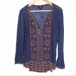Lucky Brand Women's Printed Peasant Top